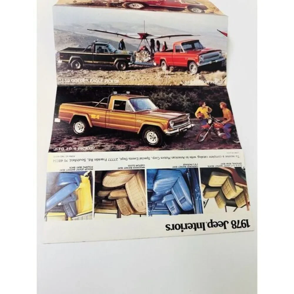 1978 JEEP Color Sales Brochure Booklet Folded‎ Information Phamplet Model List